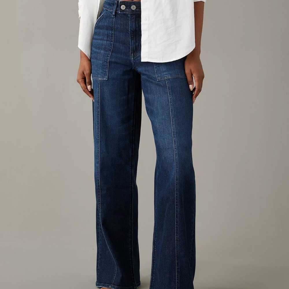 AE Dreamy Drape Stretch Super High-waisted Baggie Wide-leg jean